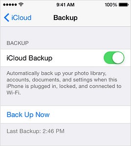 iOS 8 FAQ iCloud Back up